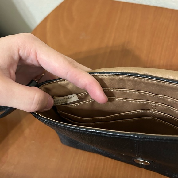 COACH Park Pebbled Black Leather Wristlet Brown Hangtag Travel Handbag Business - Picture 11 of 11